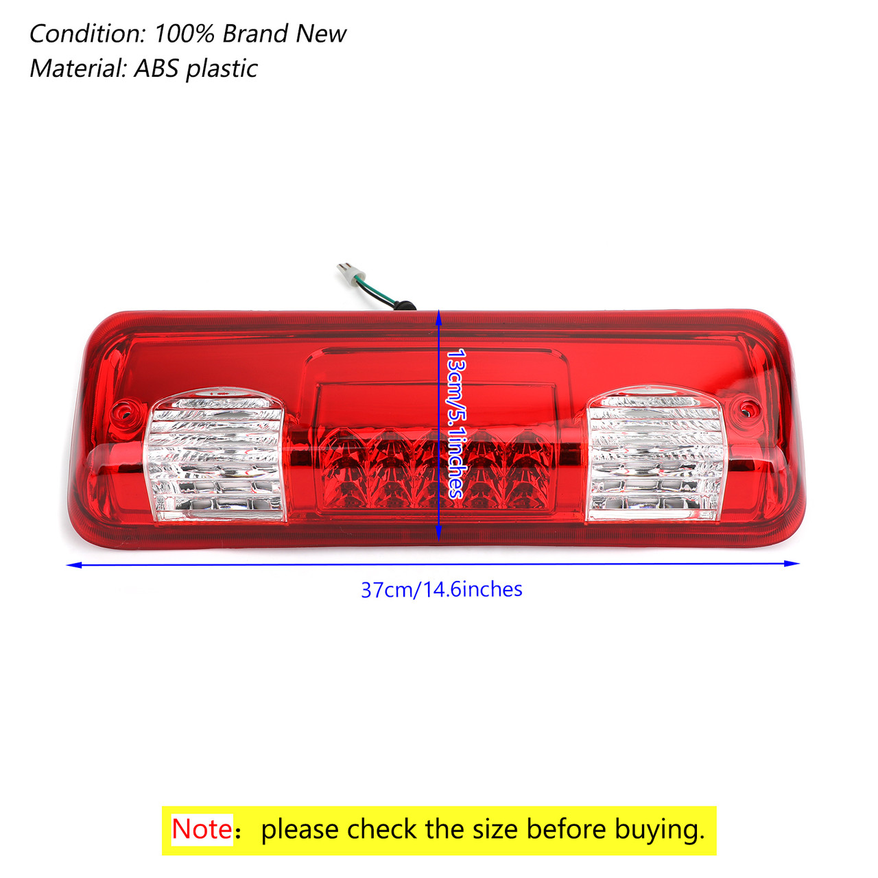 2007-2010 Ford Explorer Sport Trac Rear Brake Light High Mount Stop Light Red Generic