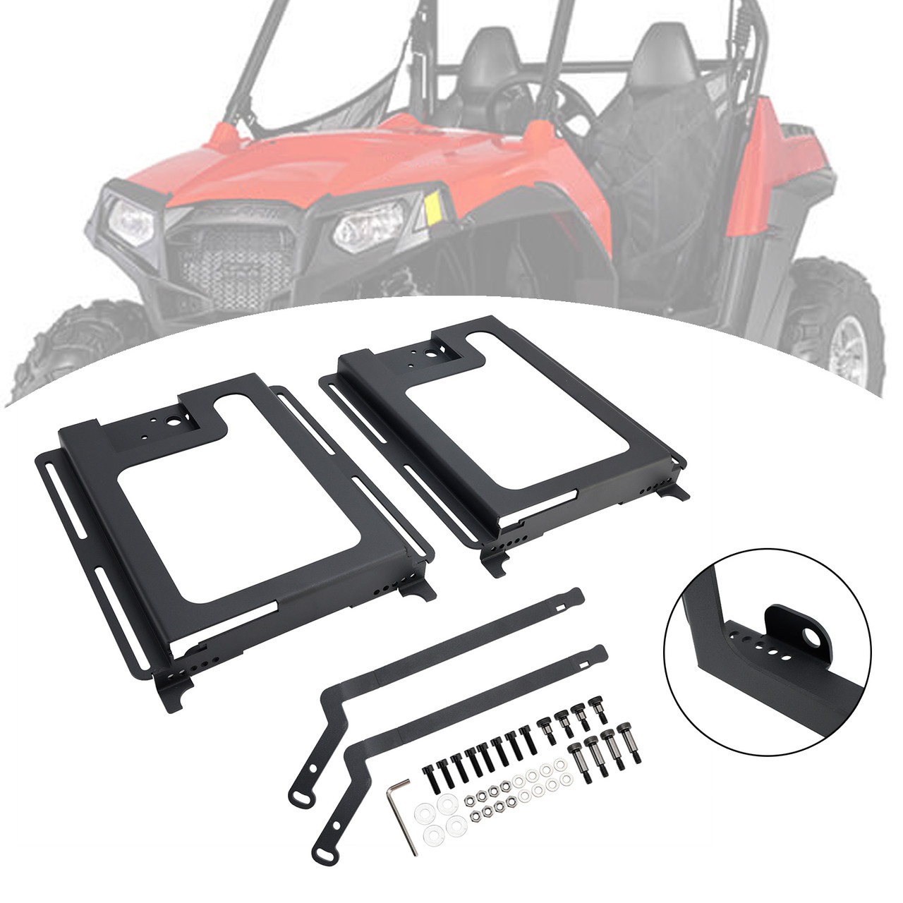 2015-on Polaris RZR 800 900 1000 2 Pack Utv Seat Bases Lower&Recline Kit Black Generic