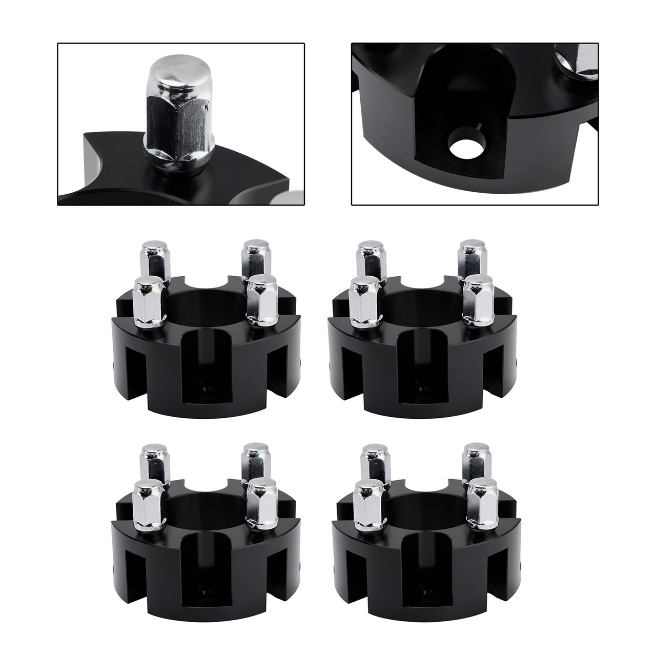 Yamaha Club Car Ezgo 2 Inch Golf Cart Wheel Spacers Kit With Lug Nuts Black Generic