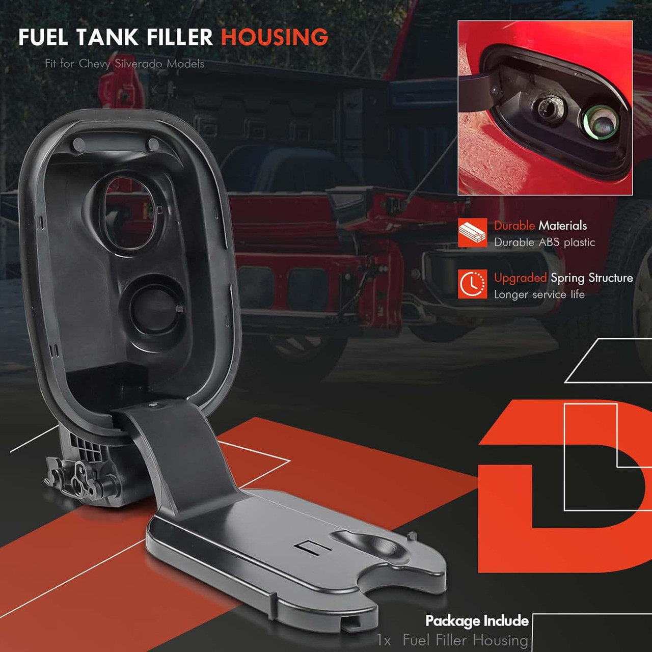 2019-2024 Chevrolet Silverado 1500 6.5 Fuel Door Tank Filler Pipe Housing 84745944 Generic