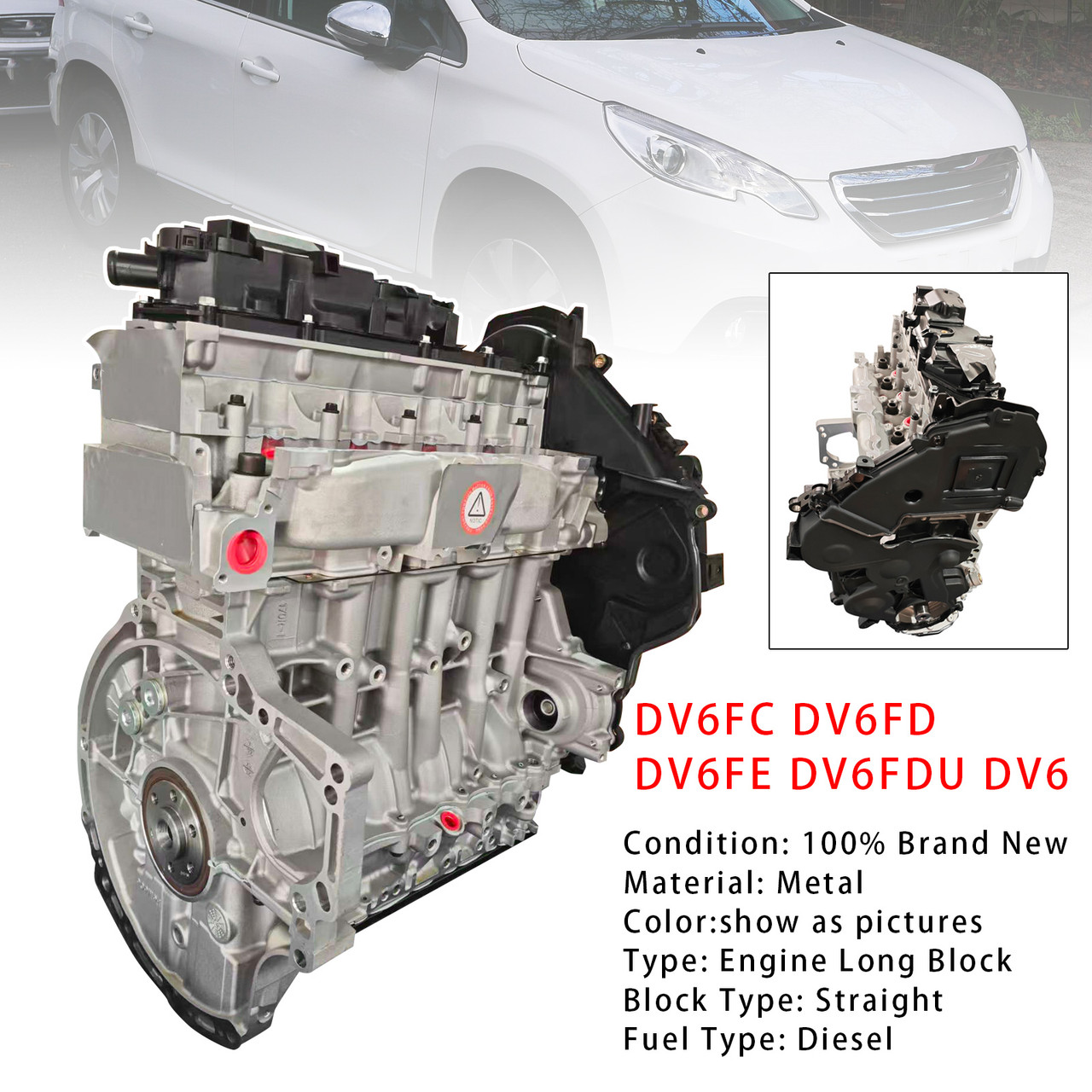 Engine Block DV6FC DV6FD DV6FE DV6FDU DV6 For Citroen Peugeot Vauxhall 1.6L
