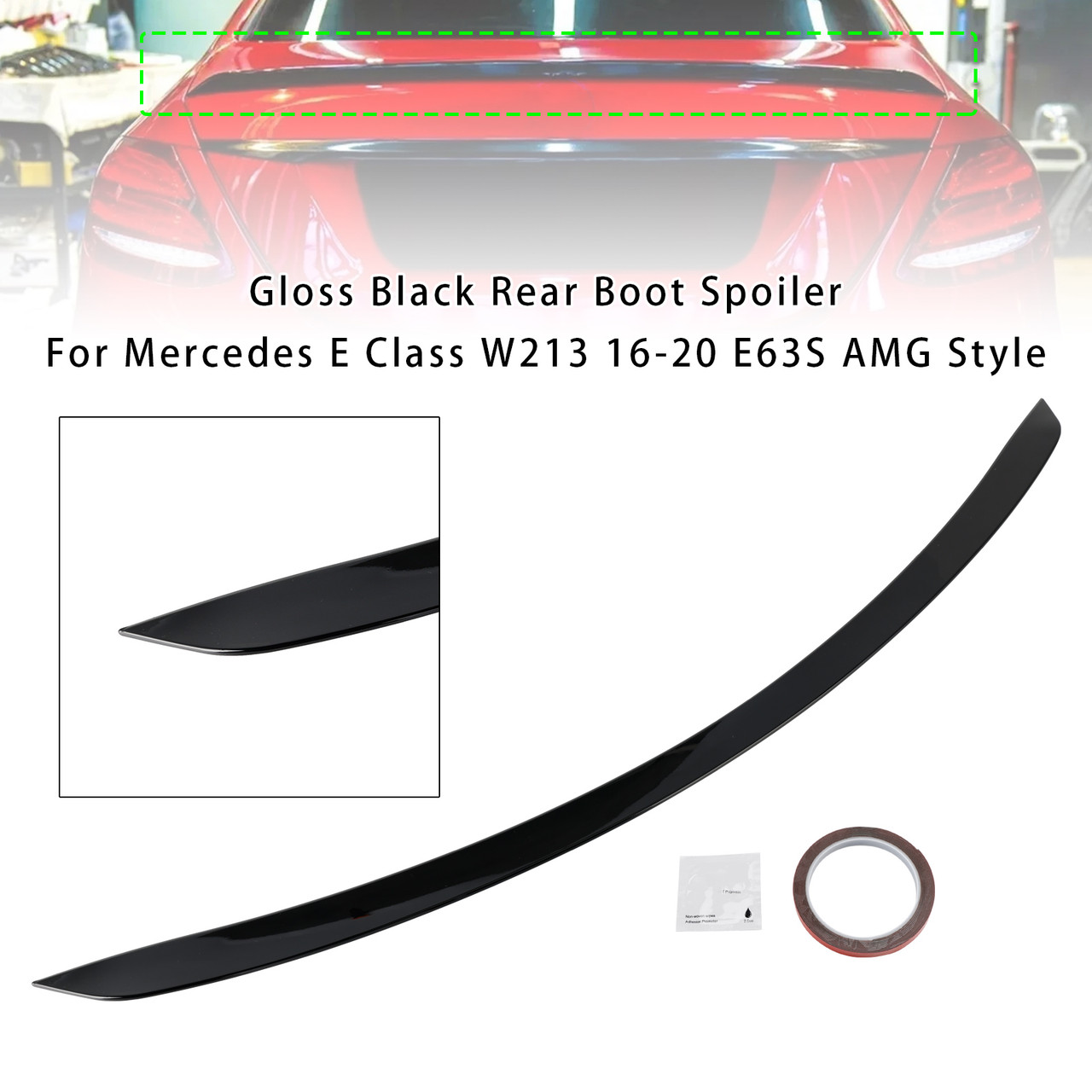 2016-2020 Mercedes-Benz W213 E-Class 4-Door Sedan Rear Boot Spoiler Gloss Black Generic