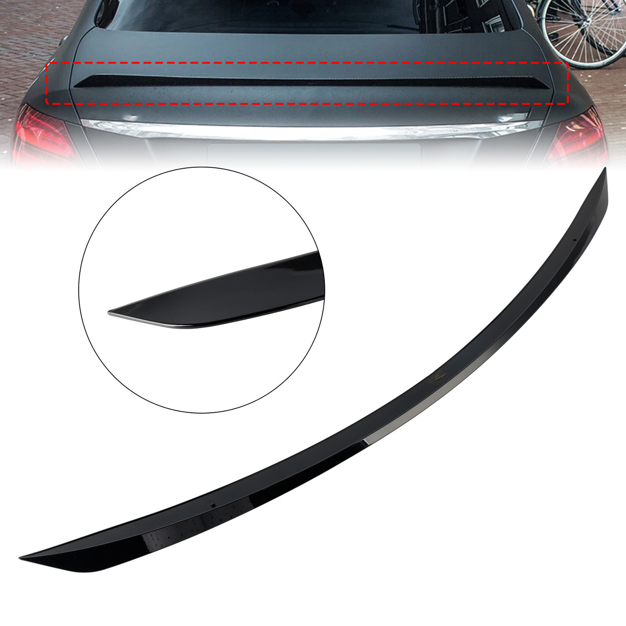 2016-2020 Mercedes-Benz W213 E-Class 4-Door Sedan Rear Boot Spoiler Gloss Black Generic