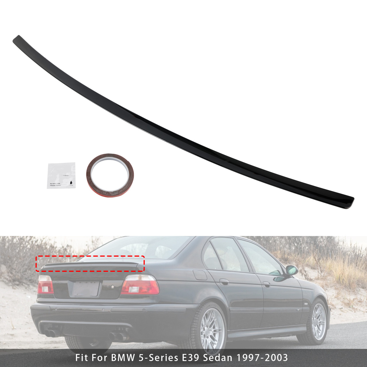 1997-2003 BMW 520i 528i 530i 540i M5 Sedan Rear Boot Spoiler Gloss Black Generic