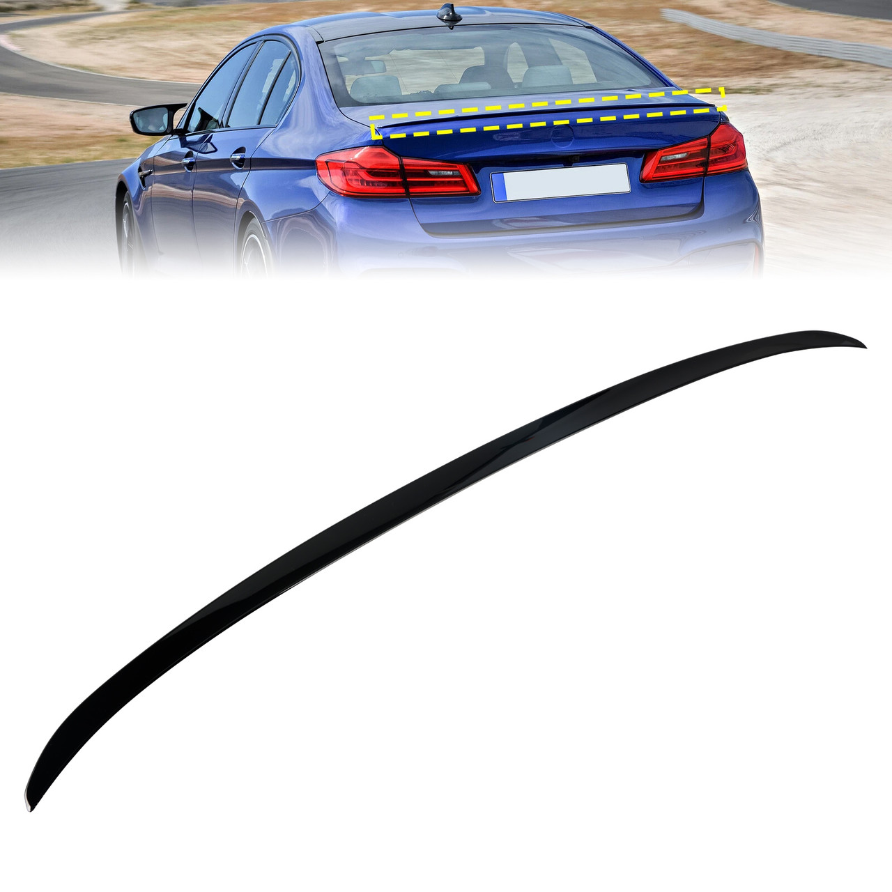 2017-2023 BMW 5 series G30 Sedan Rear Boot Spoiler Gloss Black Generic
