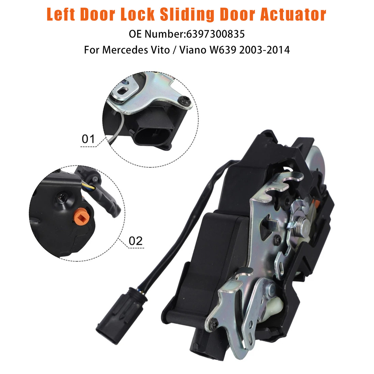 2003-2014 Mercedes Vito/ Viano W639 Left Door Lock Sliding Door Actuator 6397300835 Generic