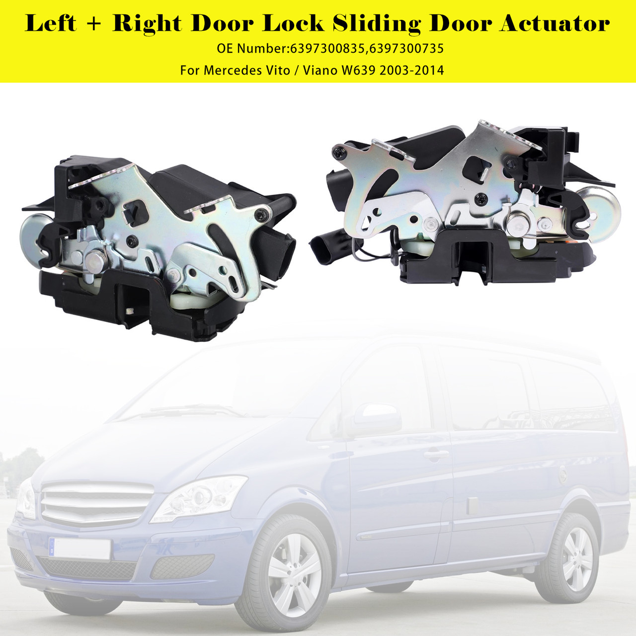 2003-2014 Mercedes Vito/ Viano W639 Left+Right Door Lock Sliding Door Actuator 6397300835 6397300735 Generic