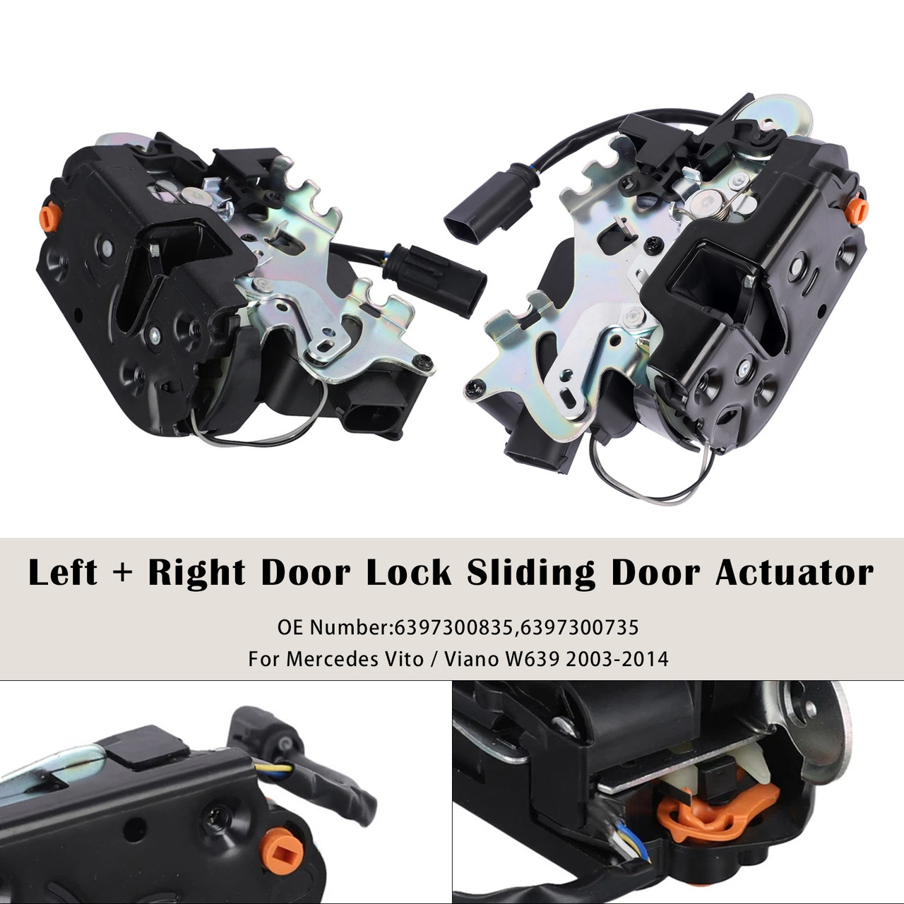 2003-2014 Mercedes Vito/ Viano W639 Left+Right Door Lock Sliding Door Actuator 6397300835 6397300735 Generic