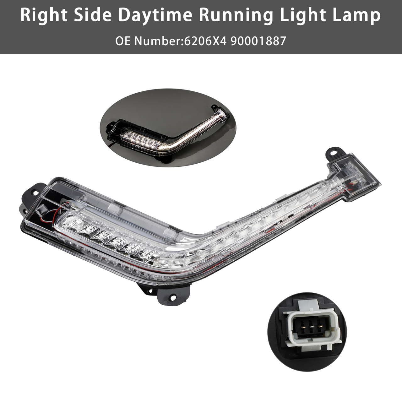 2011-2014 Peugeot 308 Mk1 Hatch Right Side DRL Light Lamp LED Bulbs Generic