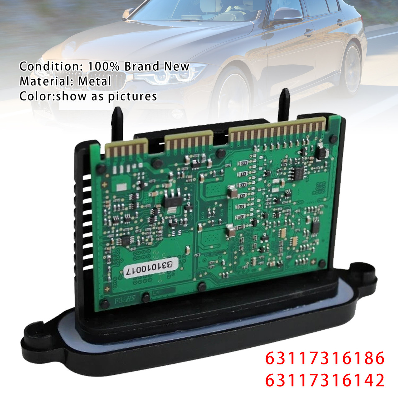 2011-2016 BMW 3 Series F30 Xenon Adaptive Headlight Control Unit Module Lear TMS 7316186 Generic