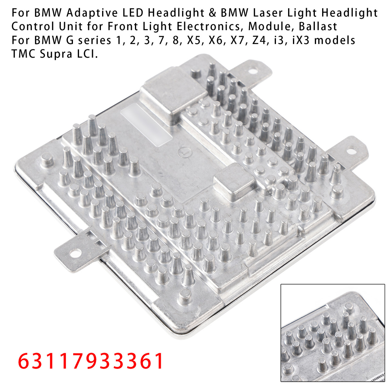 BMW series i3 ix3 TMC X5 X6 X7 Z4 Led Headlight Control Unit 63117933361 Generic
