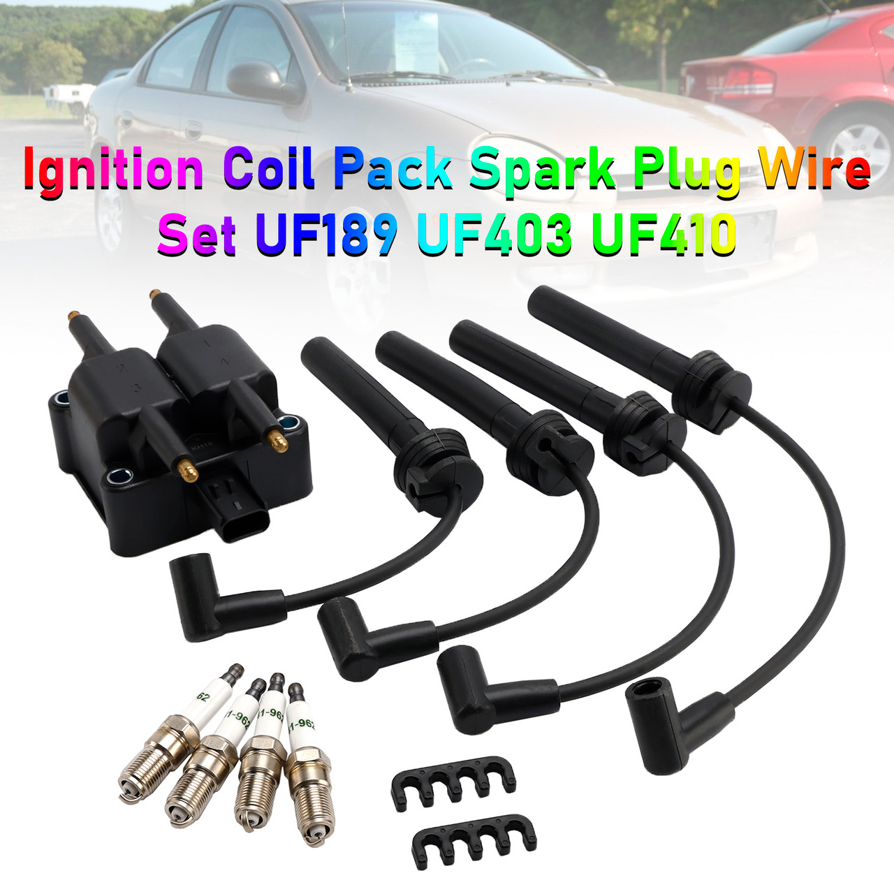 1997-2002 CHRYSLER NEON Ignition Coil Pack Spark Plug Wire Set UF189 UF403 UF410 Generic