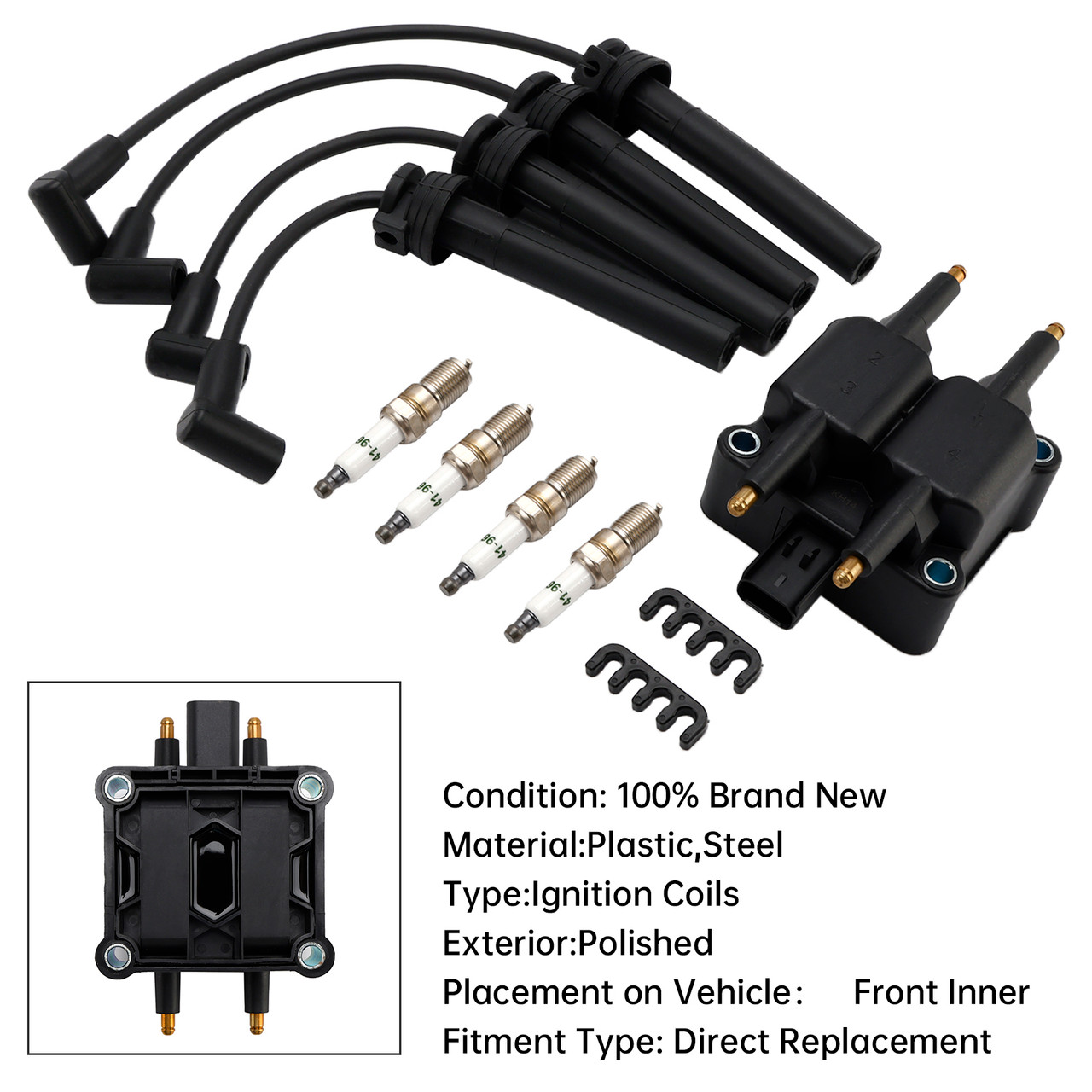 1997-2002 CHRYSLER NEON Ignition Coil Pack Spark Plug Wire Set UF189 UF403 UF410 Generic