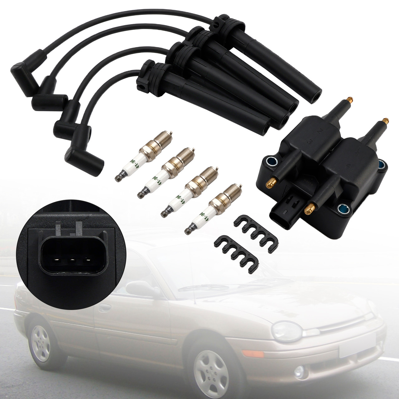 1995-2006 CHRYSLER SEBRING Ignition Coil Pack Spark Plug Wire Set UF189 UF403 UF410 Generic