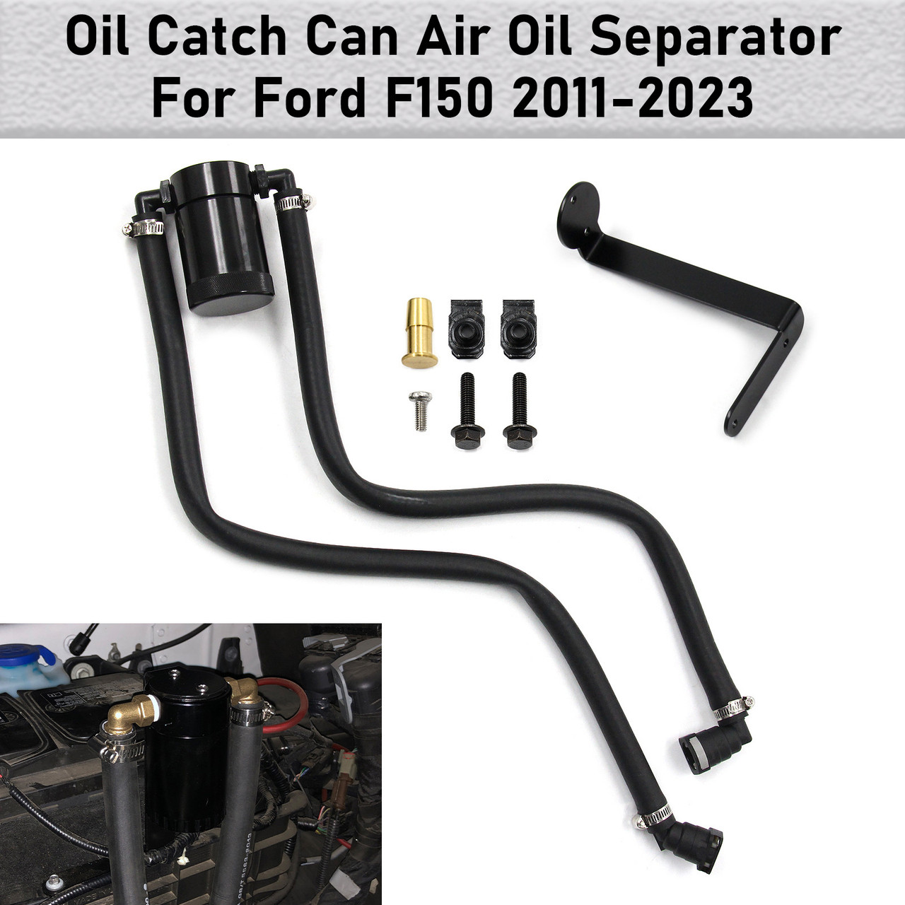 2017-2023 Ford Raptor Expedition 3.5L Oil Catch Can Air Oil Separator OCC-1077-BK Generic