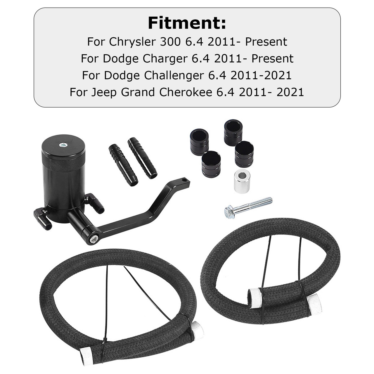 2011-2021 Jeep Grand Cherokee 6.4 Catch Can Air Oil Separator Black OCC-1056 Generic