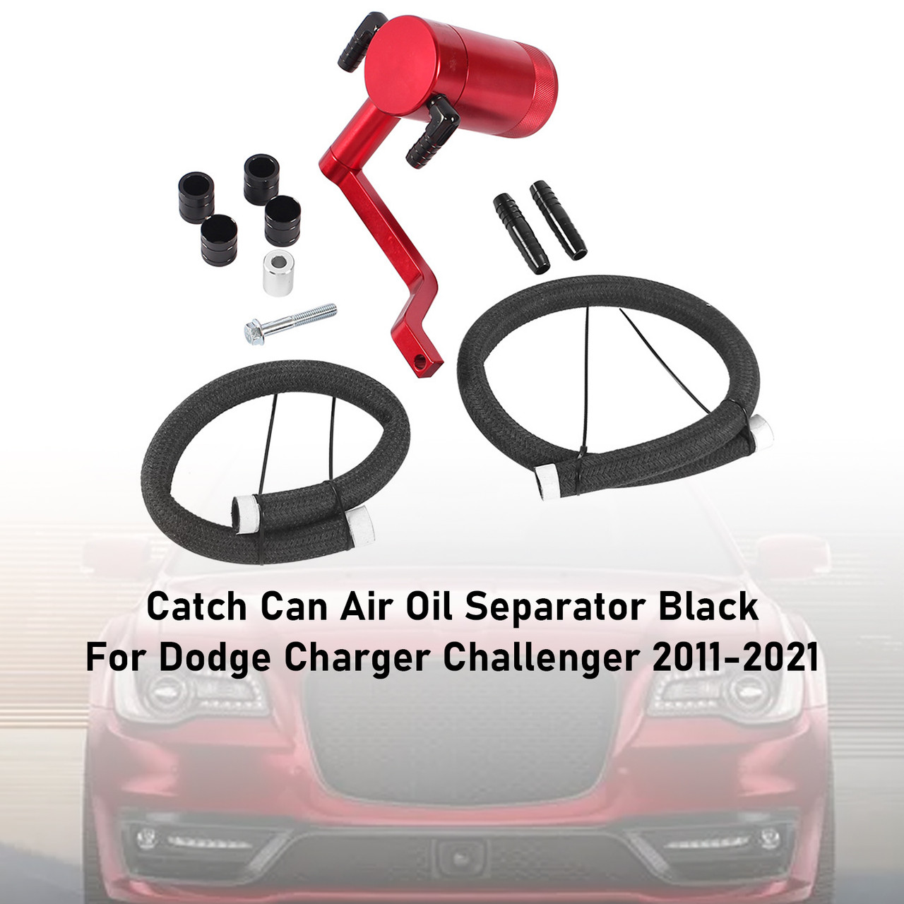2011-2021 Dodge Challenger 6.4 Catch Can Air Oil Separator Red OCC-1056 Generic