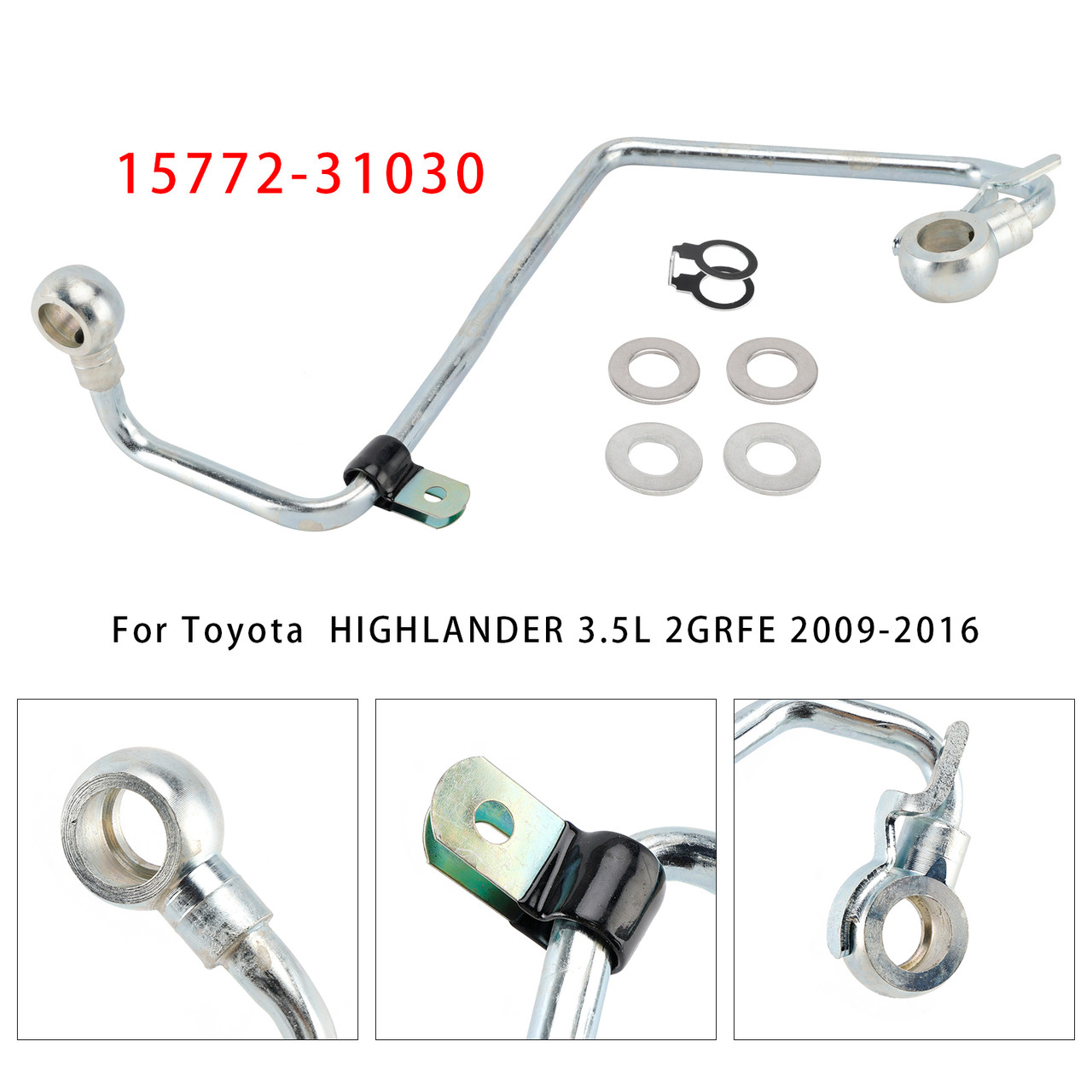 2009-2016 Toyota HIGHLANDER 3.5L 2GRFE Engine Oil Cooler Line Pipe 15772-31030+Gaskets Generic