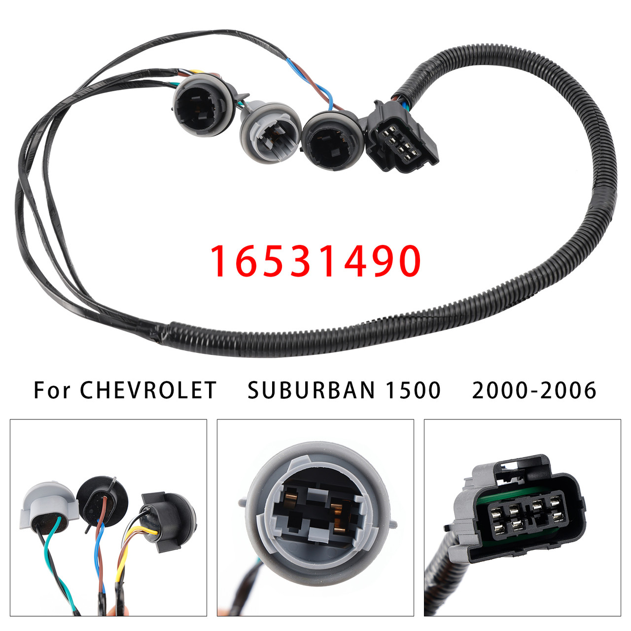 2000-2006 CHEVROLET SUBURBAN 1500 2500 Tail Light Wiring Harness 16531490 Generic