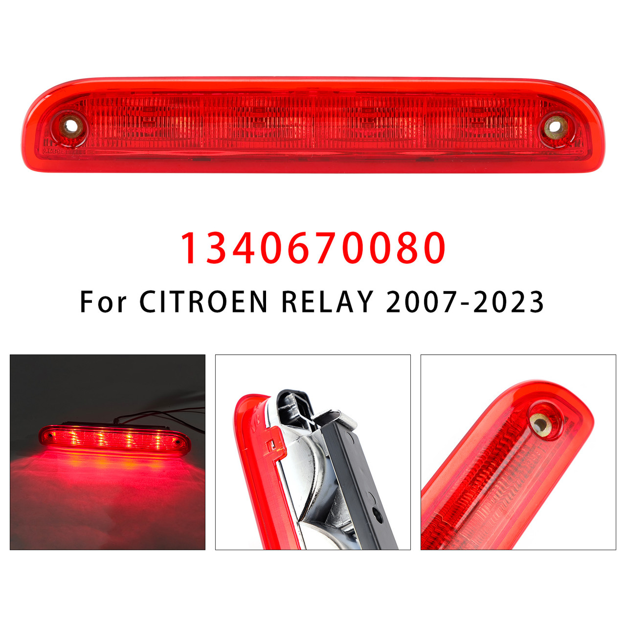 2007-2023 PEUGEOT BOXER Rear Stop Red Brake Light Lamp 1340670080 Generic