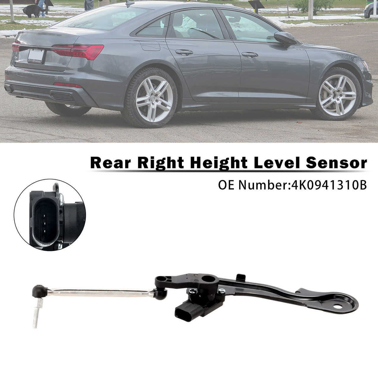 2018-2020 Audi A6 C8 A7 Sportback Q5 SQ5 Quattro Rear Right Height Level Sensor 4K0941310B Generic