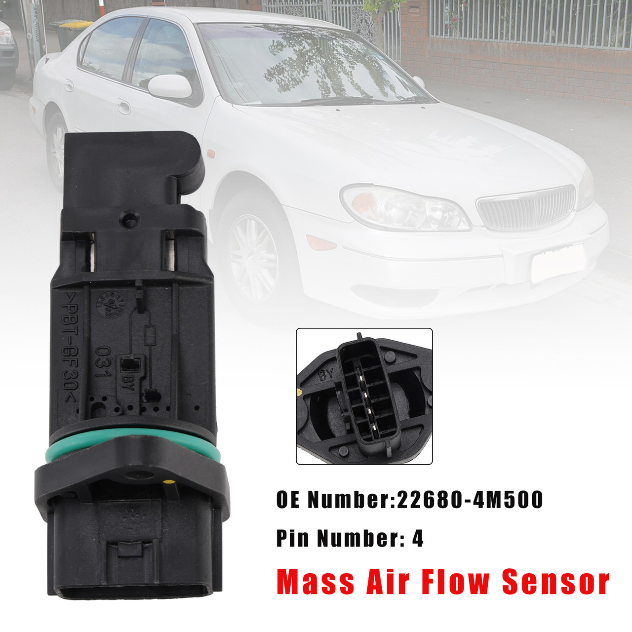 2001-2004 Nissan Maxima A33 3.0L VQ30DE Petrol Mass Air Flow Sensor 22680-4M500 Generic