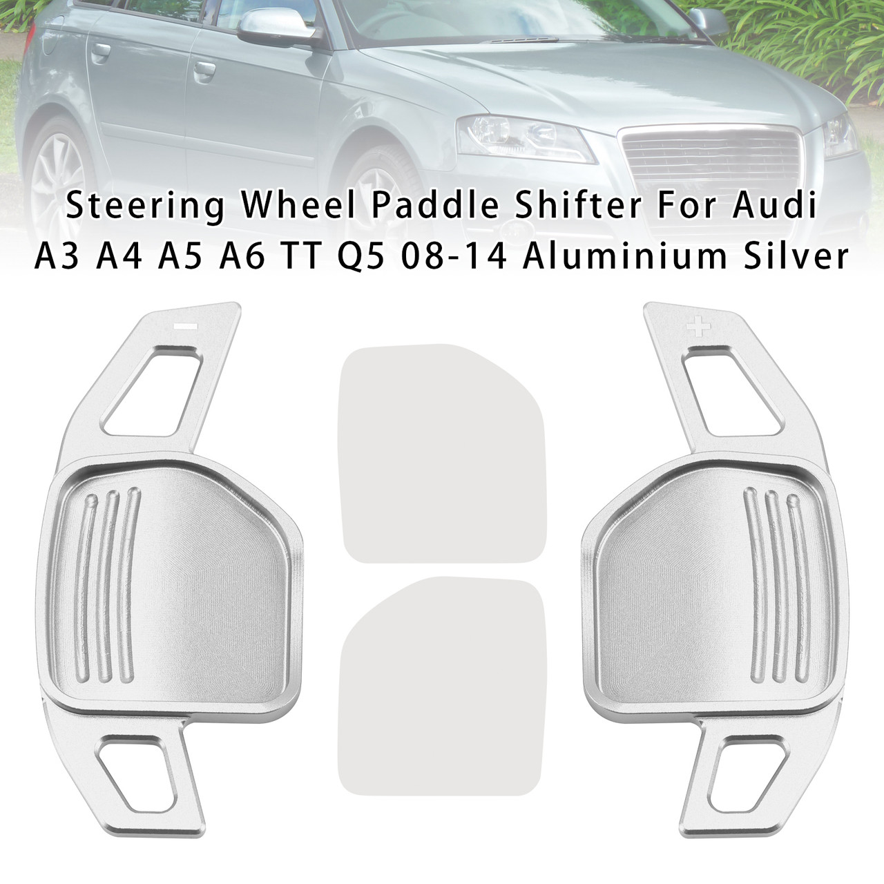 2008-2014 Audi A3 A4 A5 A6 TT Q5 Steering Wheel Paddle Shifter Aluminium Silver Generic
