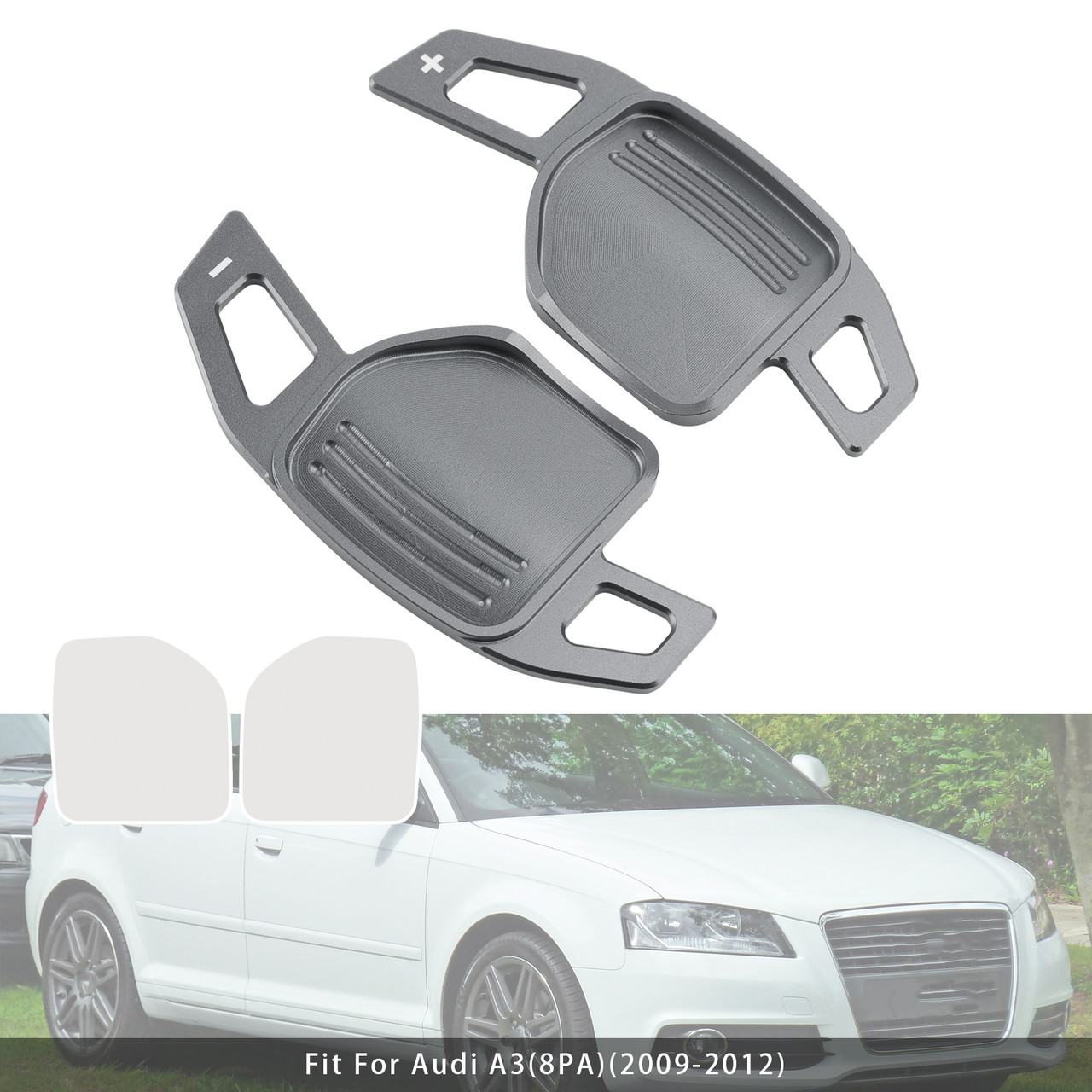 2008-2014 Audi A3 A4 A5 A6 TT Q5 Steering Wheel Paddle Shifter Aluminium Grey Generic