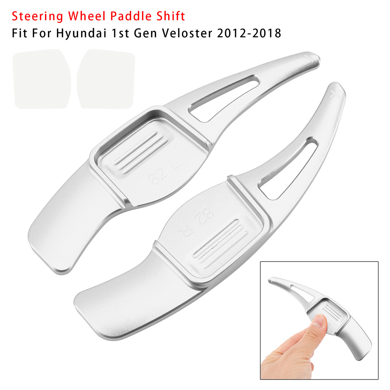 2012-2018 Hyundai 1st Gen Veloster Steering Wheel Paddle Shifter Silver Generic