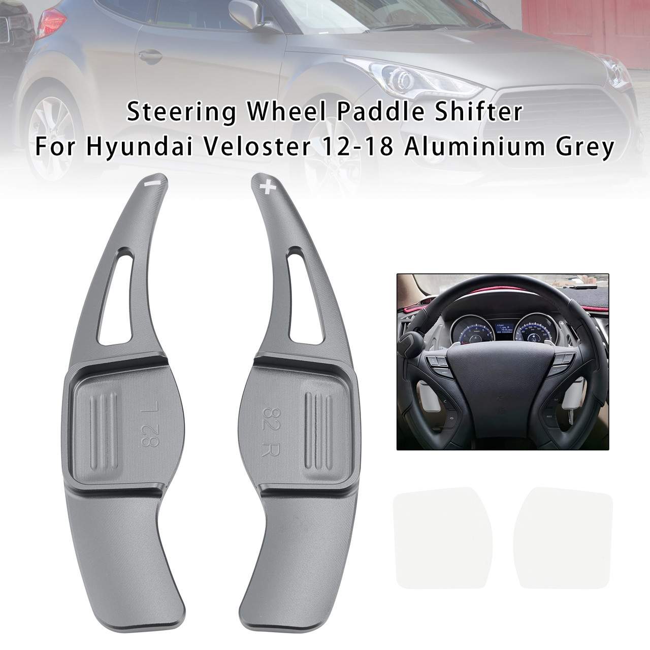 2012-2018 Hyundai 1st Gen Veloster Steering Wheel Paddle Shifter Grey Generic