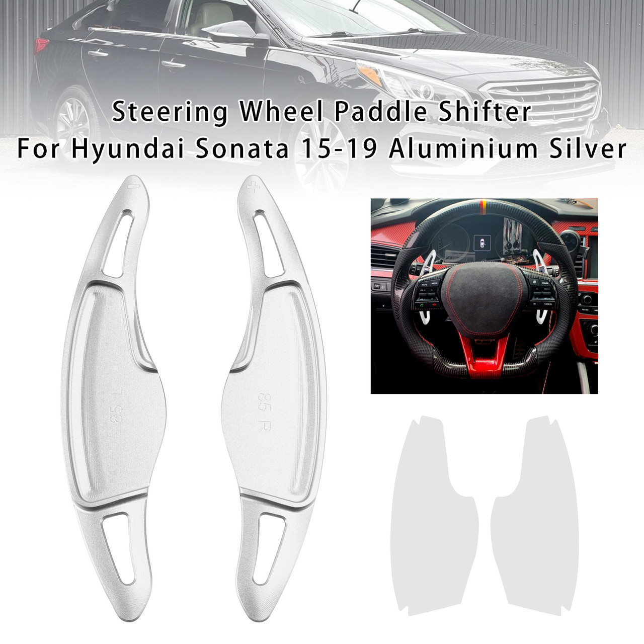 2015-2019 Hyundai Sonata Gen7 Steering Wheel Paddle Shifter Silver Generic