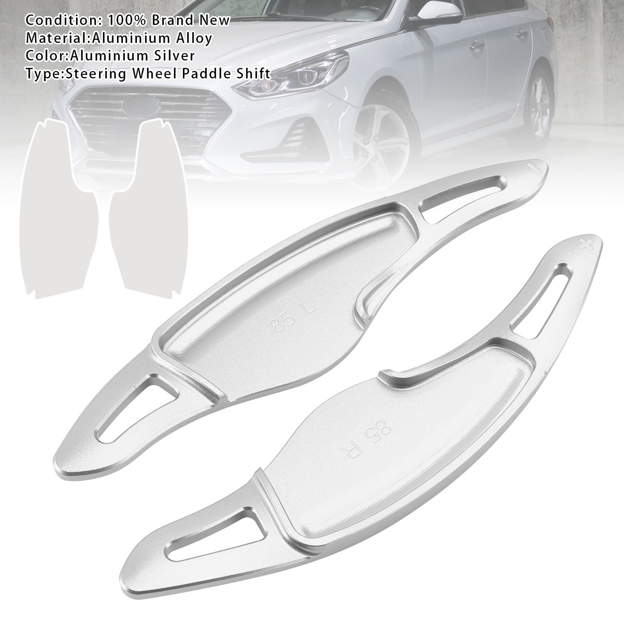 2015-2019 Hyundai Sonata Gen7 Steering Wheel Paddle Shifter Silver Generic