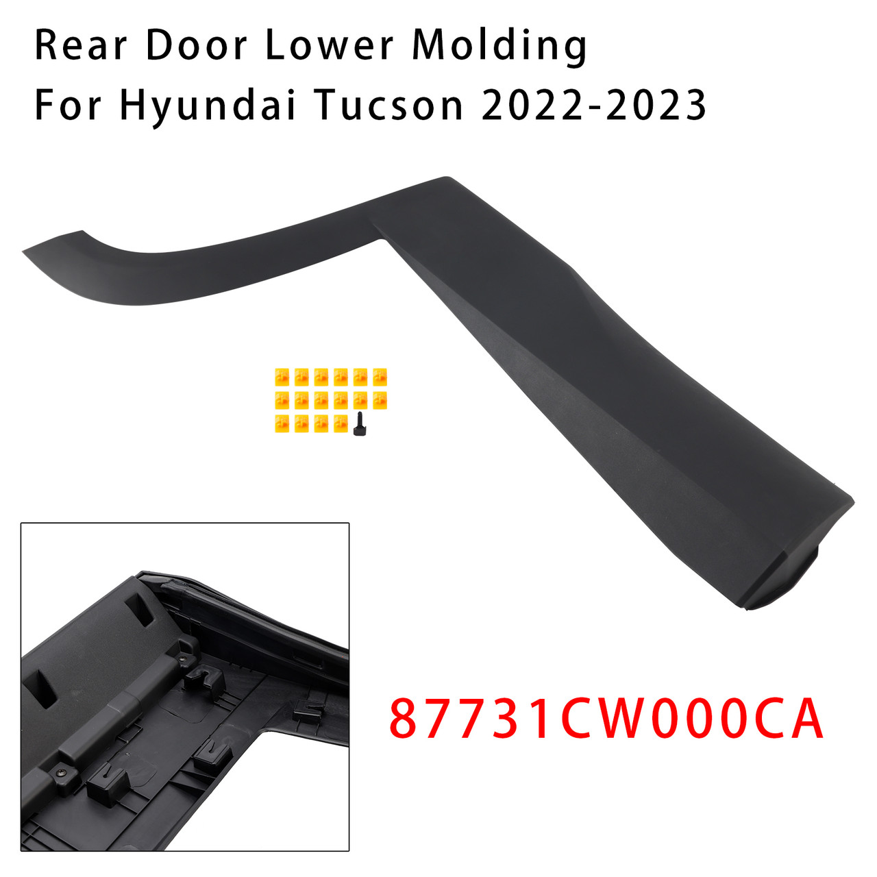 2022-2023 Hyundai Tucson Rear Left Side Door Lower Molding 87731CW000CA Generic
