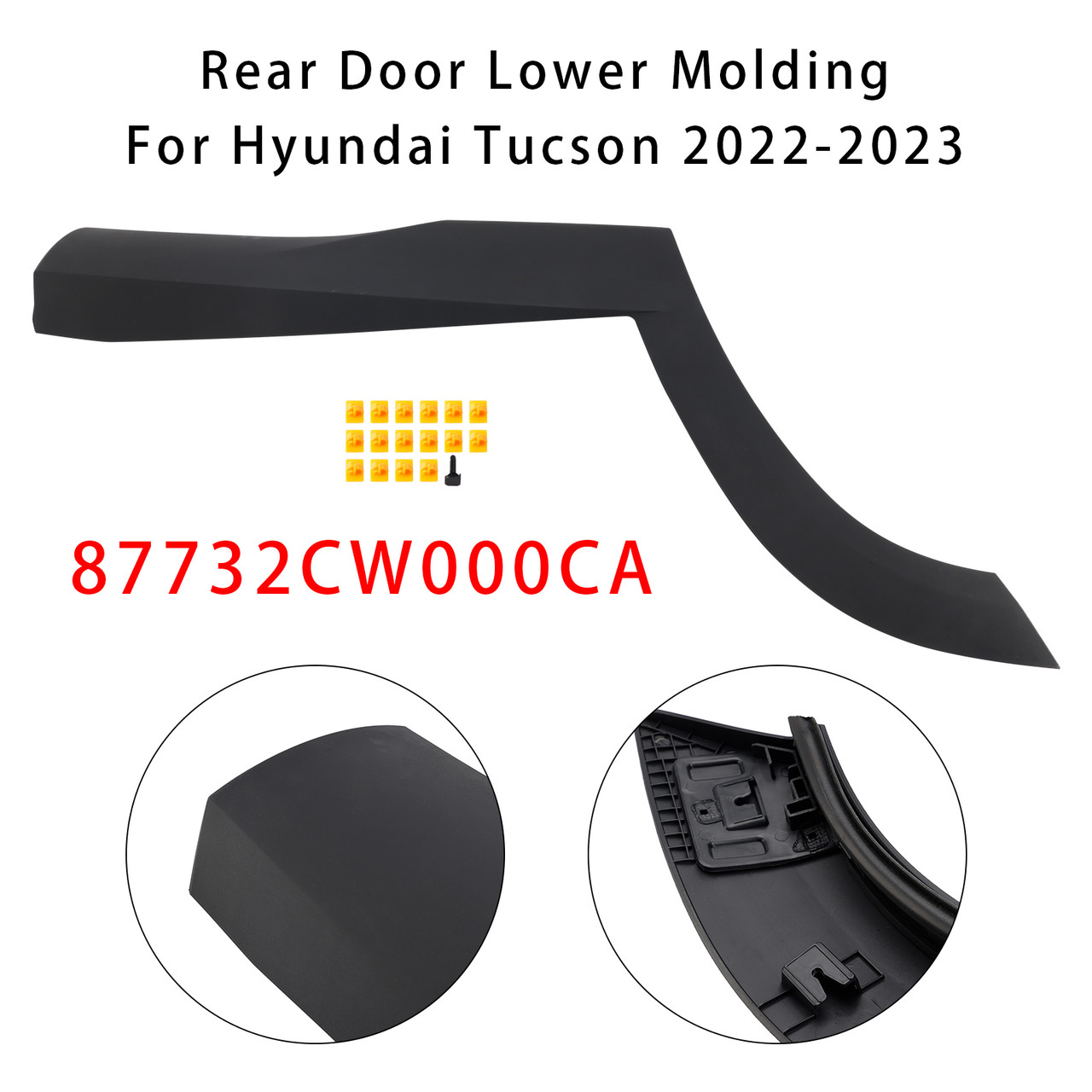 2022-2023 Hyundai Tucson Rear Right Side Door Lower Molding 87732CW000CA Generic