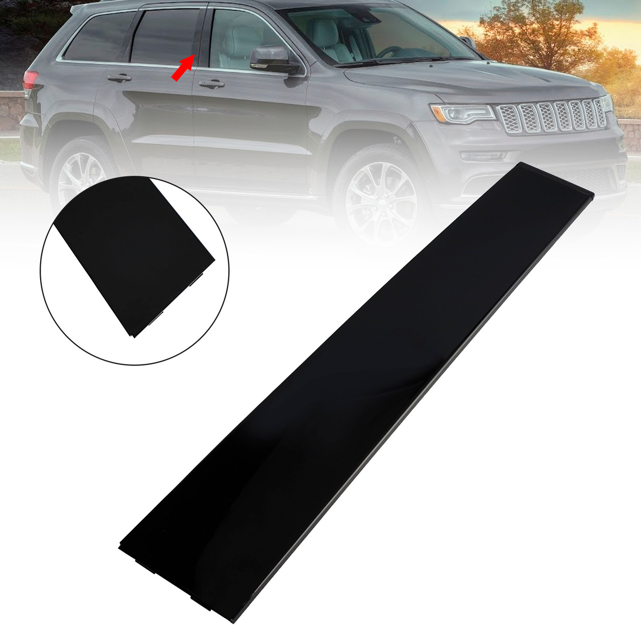 2011-2021 Jeep Grand Cherokee Right Rear Door Pillar Window Trim Applique B57010446 Generic