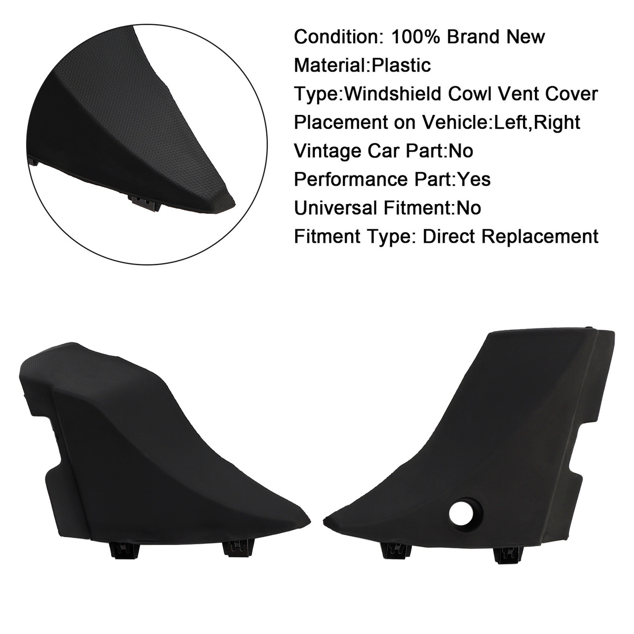 2015-2019 Chevrolet Silverado 2500 HD Left & Right Windshield Cowl Vent Cover 23178017 22776513 Generic