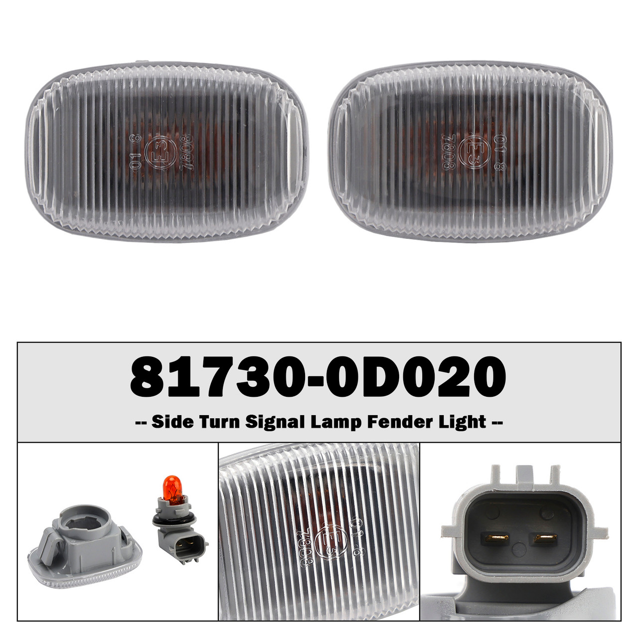 1993-1999 Toyota Starlet Supra Side Turn Signal Lamp Fender Light 81730-0D020 Amber Generic