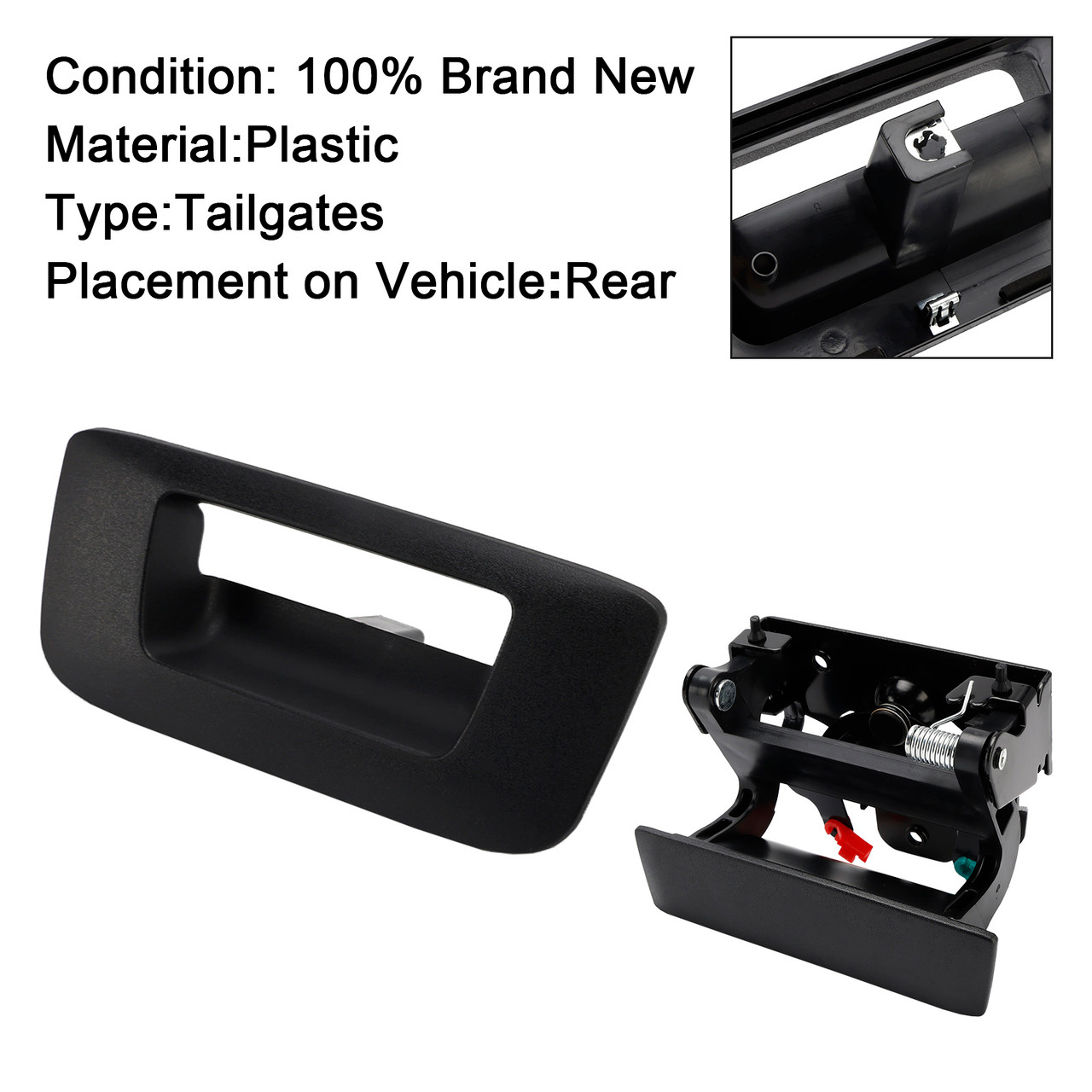 2007-2014 GMC Sierra 1500 2500 3500 Tailgate Handle Set of 2 Exterior Black Generic