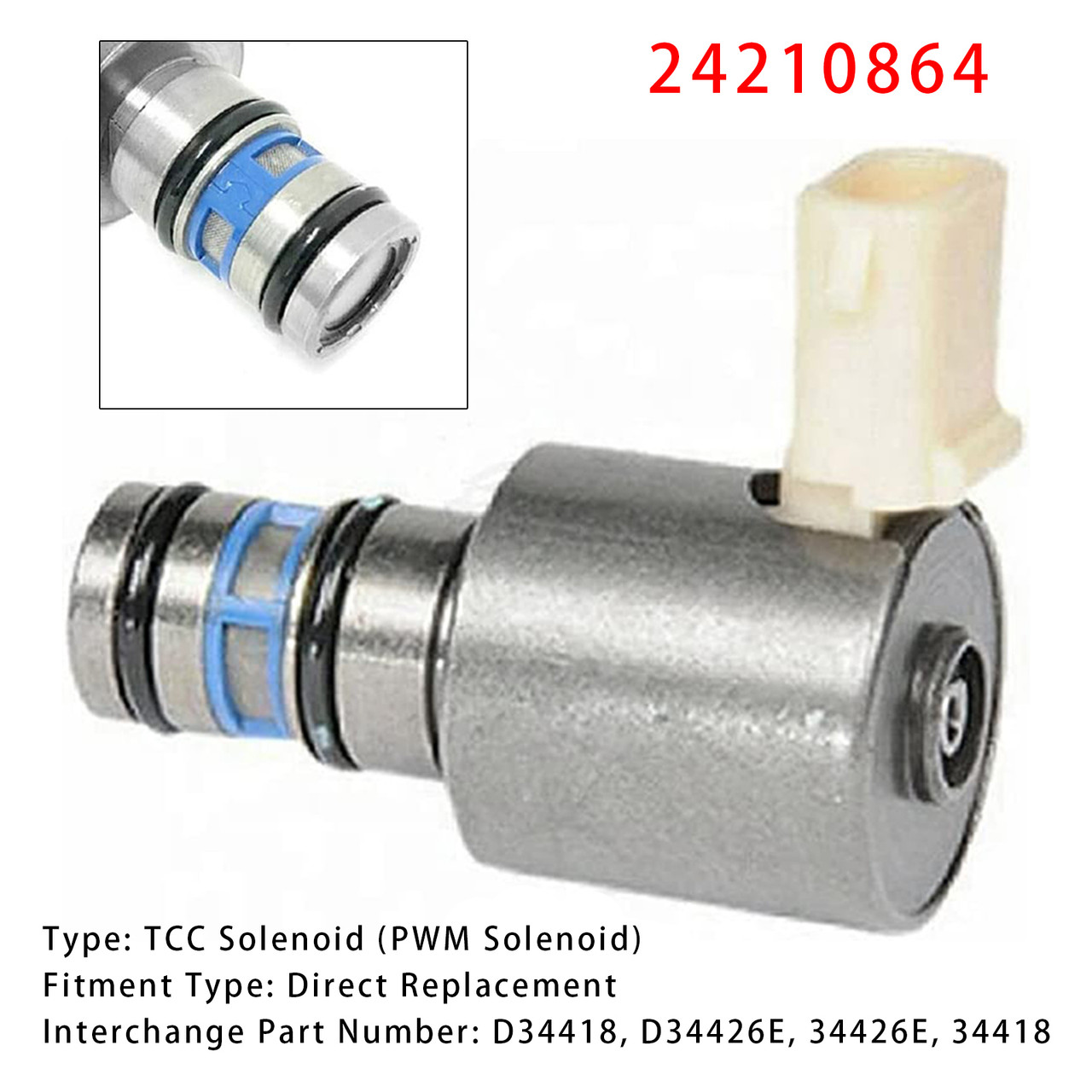 4L30E 4L80E Transmission PWM TCC Torque Converter Clutch Solenoid 24210864