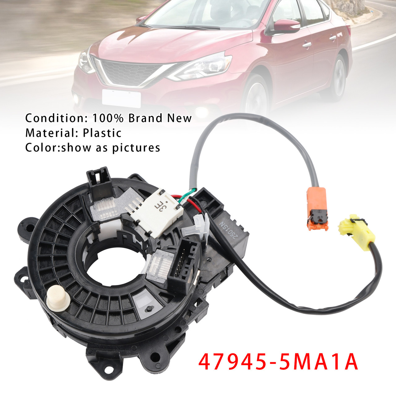 2016-2019 Nissan Sentra Clock Spring+Steering Angle Sensor 47945-5MA1A Generic