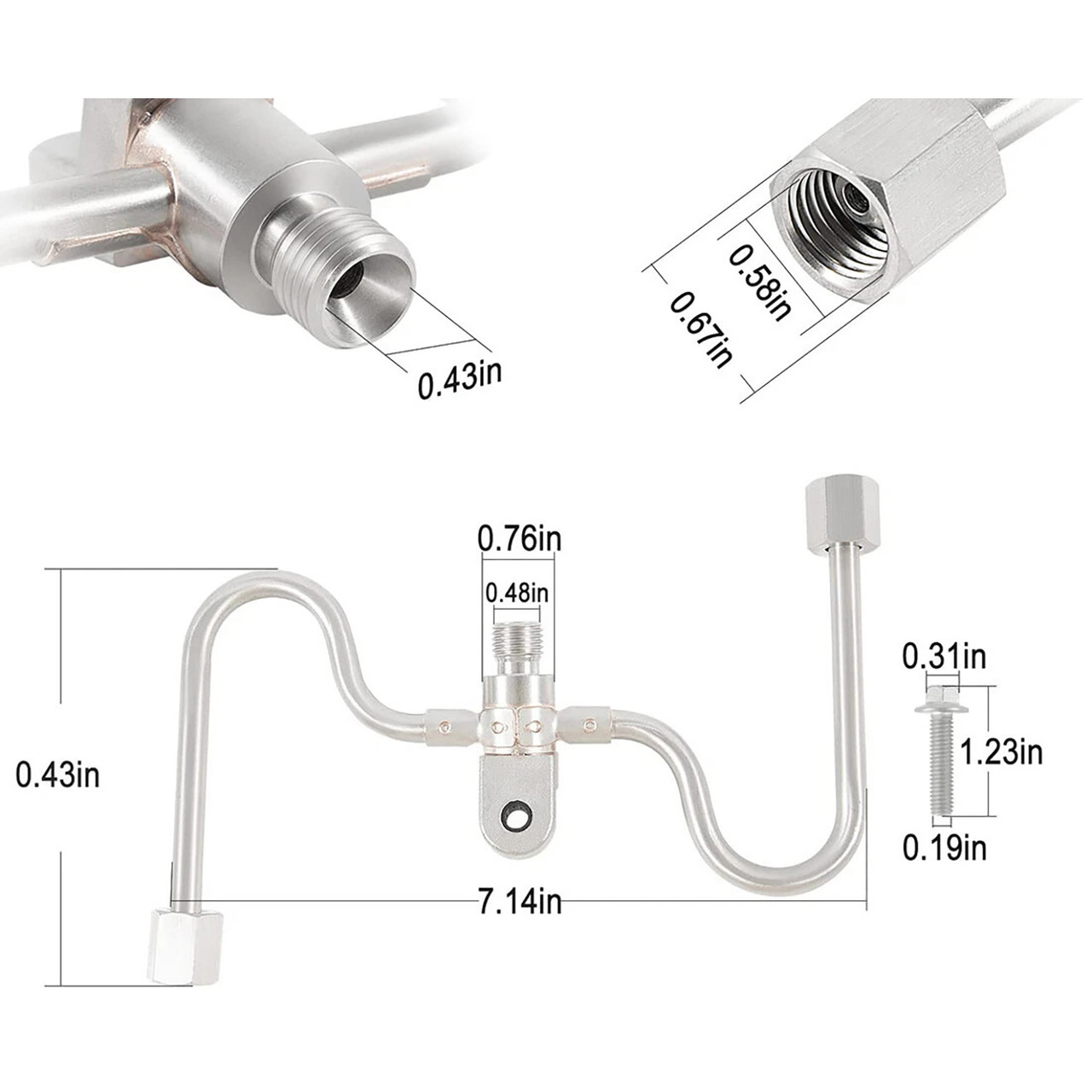 2014-2021 Chevrolet GMC Cadillac Injector Fuel Rail Crossover Tube 12677002 Generic