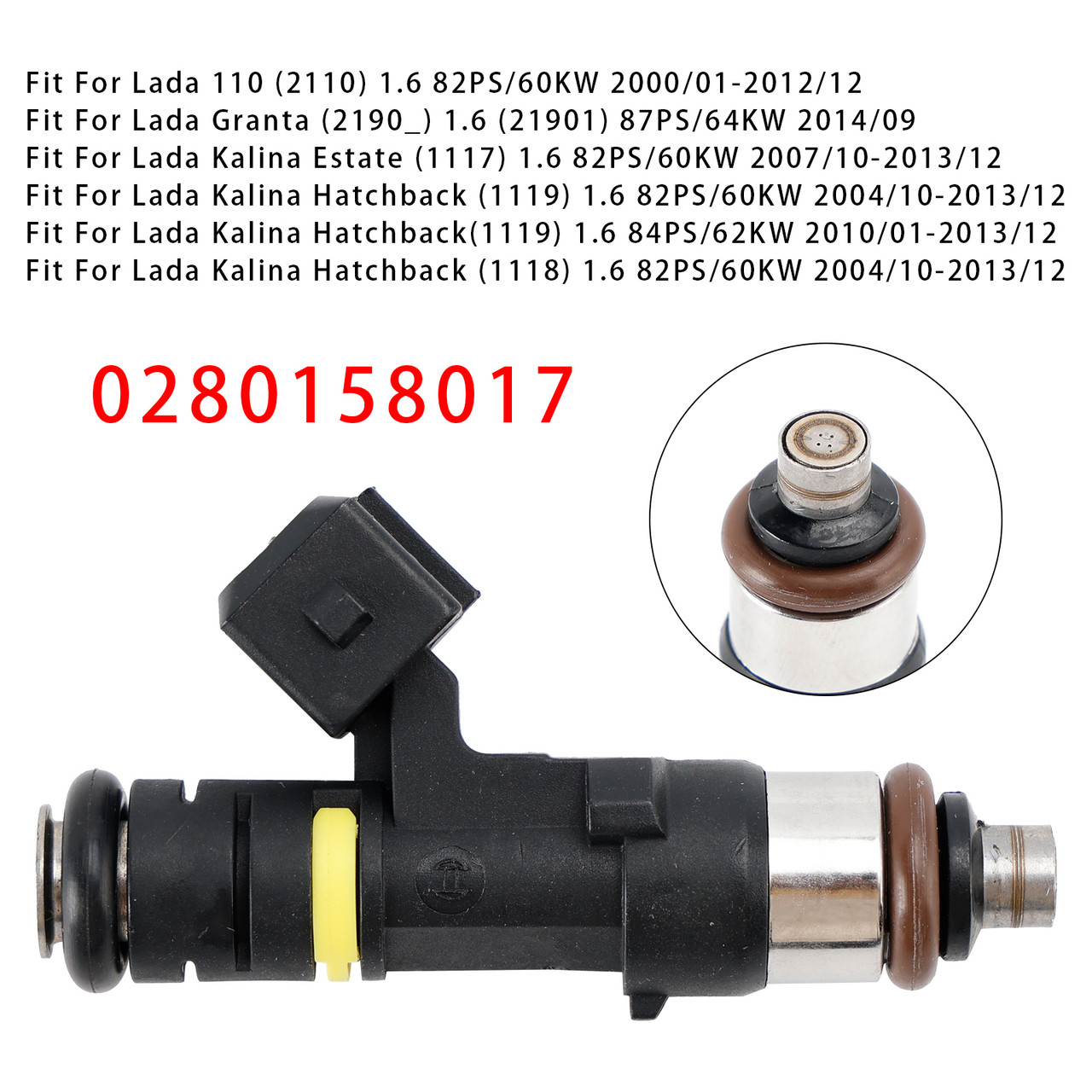 2000-2014 Lada 110 Granta Kalina Hatchback 1Pcs Fuel Injector 0280158017 Generic