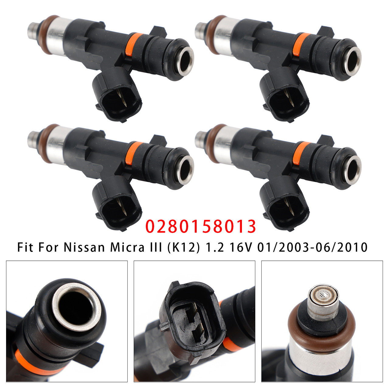 2003-2013 Nissan Micra III NOTE 4Pcs Fuel Injector 0280158013 Generic