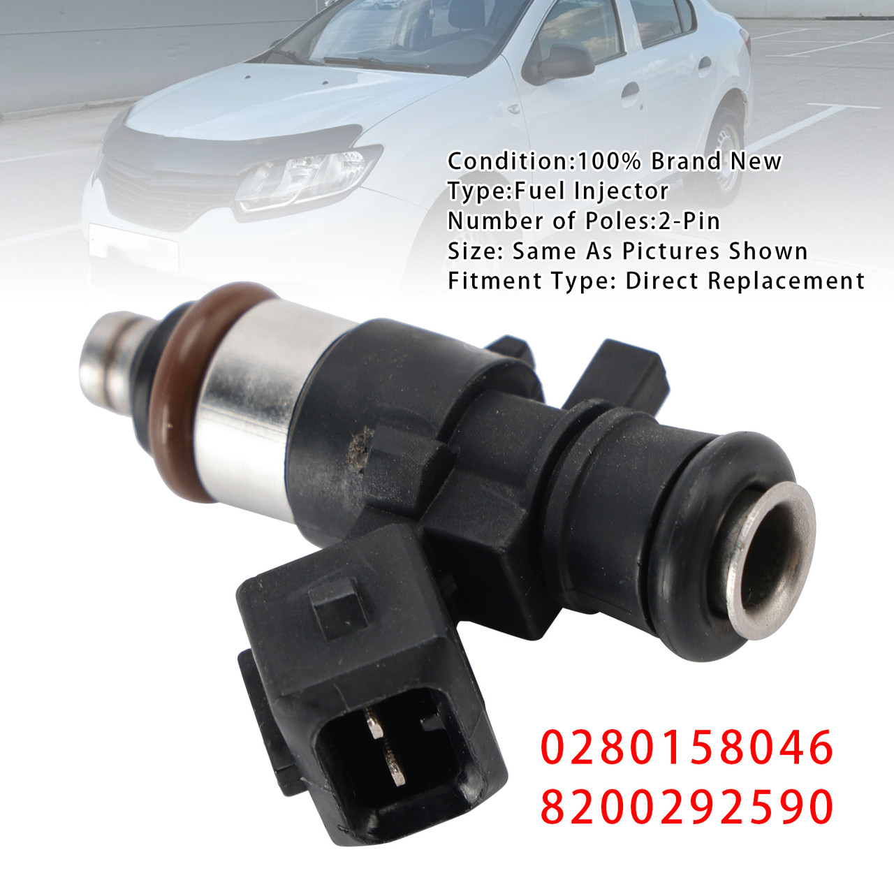 2008-2022 Dacia Sandero 1Pcs Fuel Injector 0280158046 8200292590 Generic