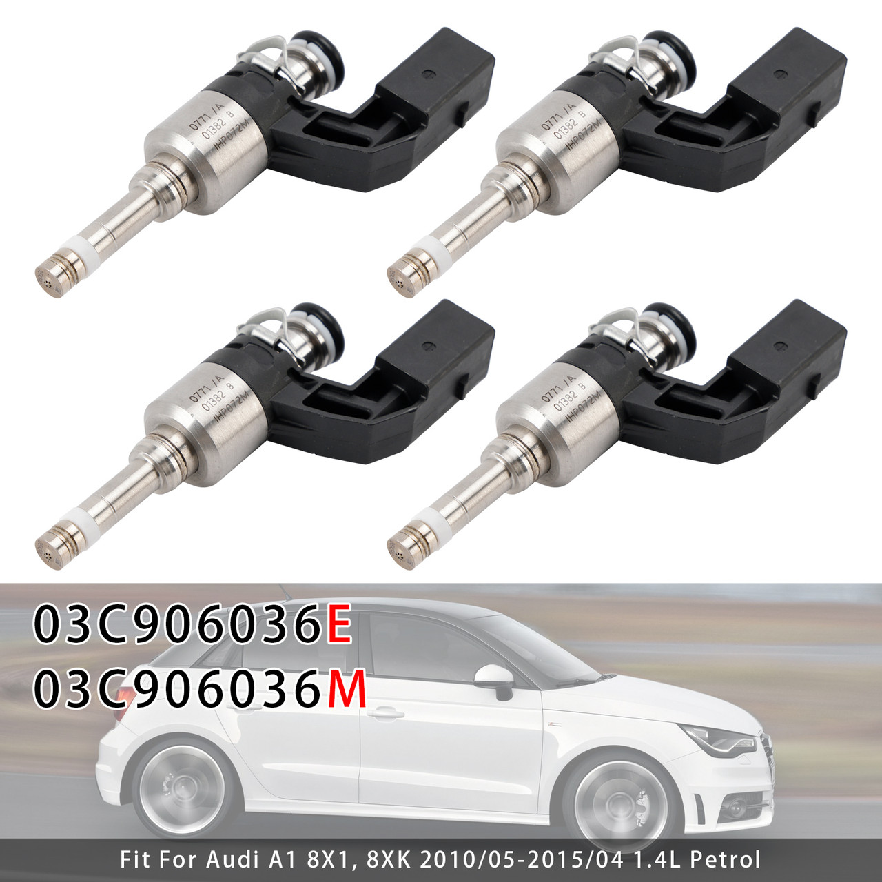 2007-2015 Seat Alhambra Altea Ibiza Toledo 4Pcs Fuel Injector 03C906036E 03C906036M Generic