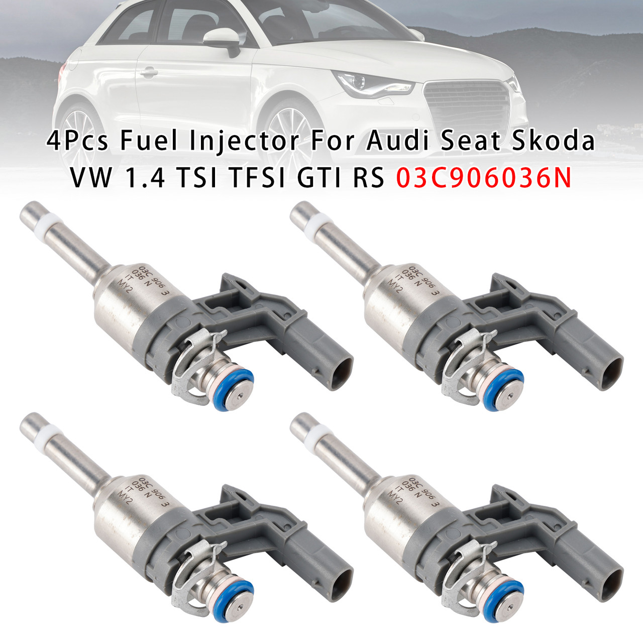 2009-2015 Seat Ibiza Petrol Alhambra 4Pcs Fuel Injector 03C906036N Generic