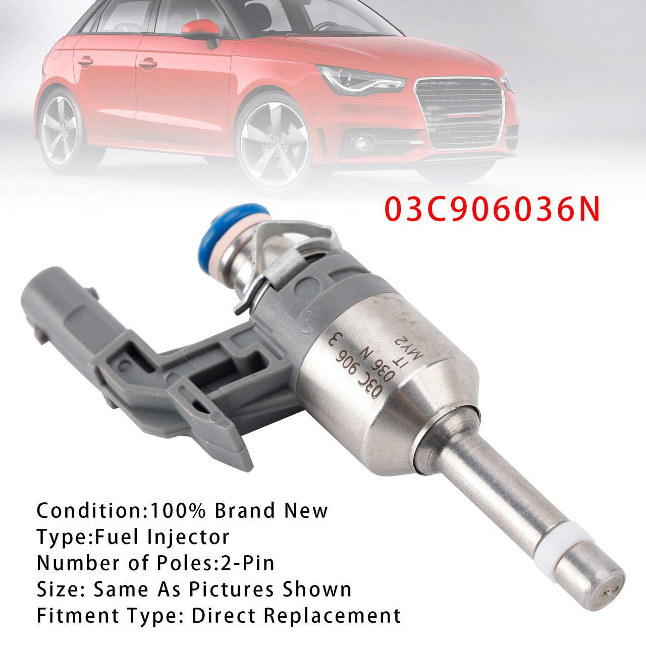 2010-2014 Skoda Fabia Petrol 1Pcs Fuel Injector 03C906036N Generic