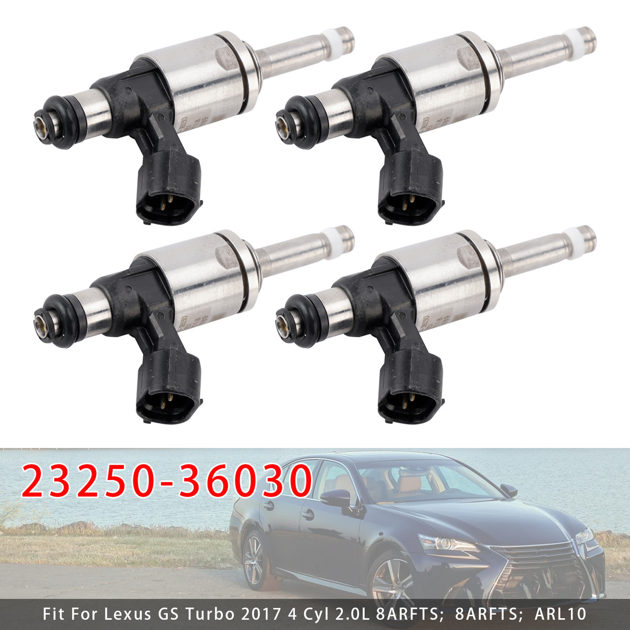 2015-2018 Lexus IS200T RC200T NX200T 2.0L 4Pcs Fuel Injector 23250-36030 Generic