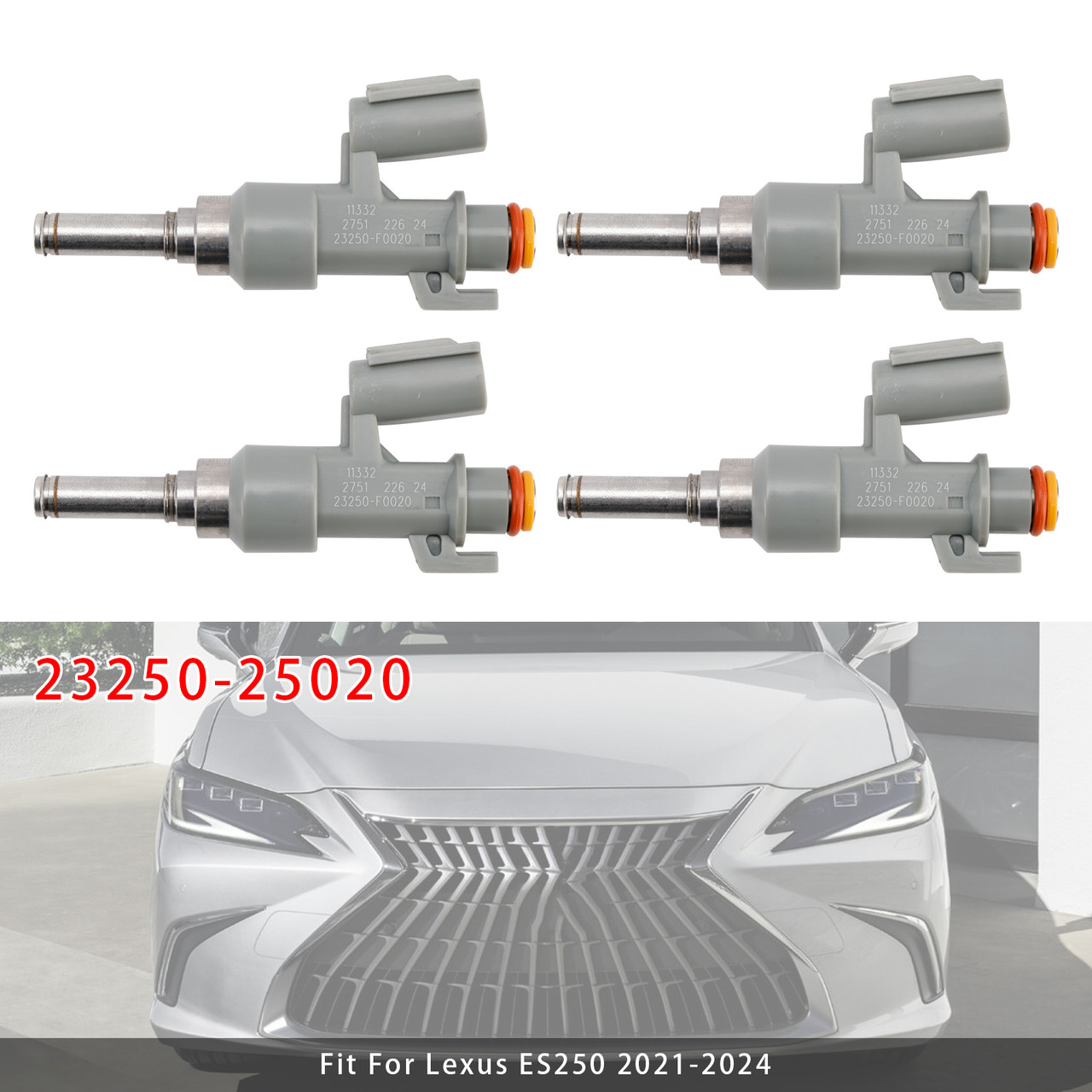 2019-2025 Lexus ES250 ES300h NX250 NX350h NX450h+ RX350h 4Pcs Fuel Injector 23250-25020 Generic