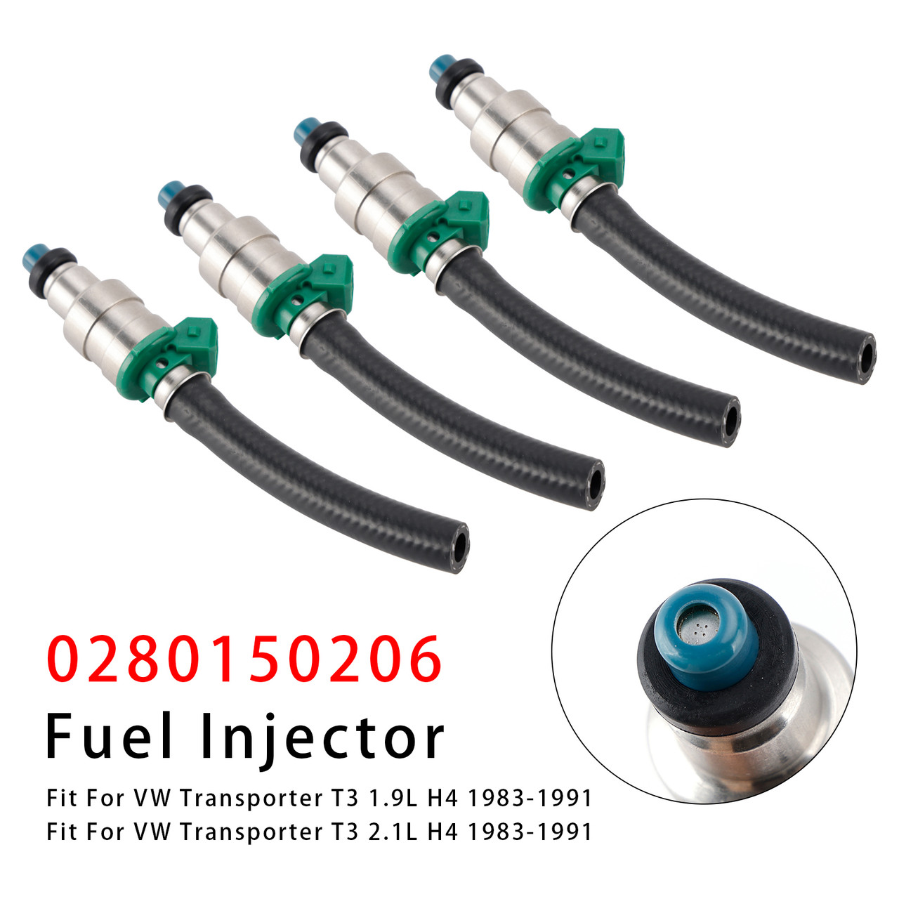 1983-1991 VW Transporter T3 1.9L 2.1L H4 4Pcs Fuel Injector 0280150206 Generic